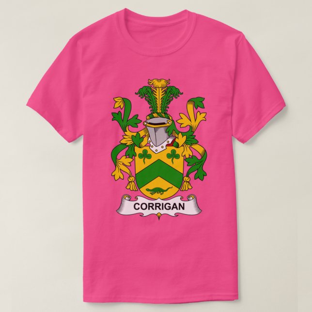 Corrigan Coat of Arms Family Crest  T Shirt (Design framsida)