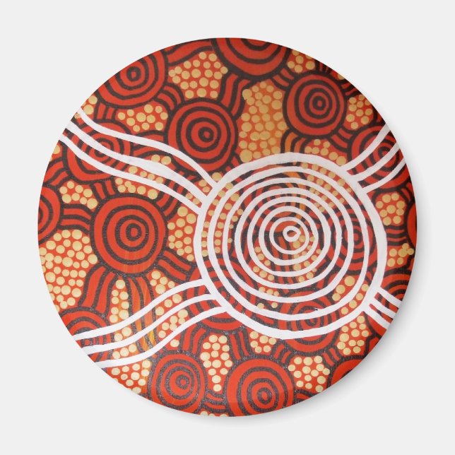 Corroboree II Aboriginal Art Magnet (Framsidan)