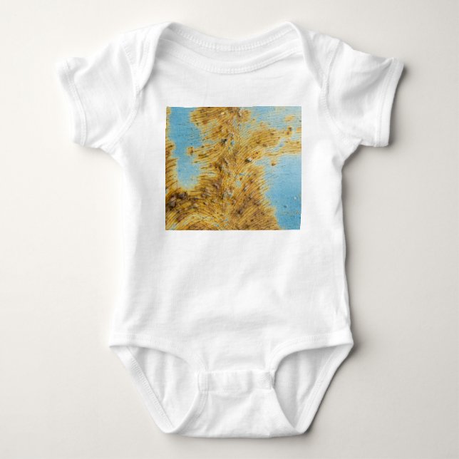 Corroded White Metall: Rust Streaks Struktur T Shirt (Framsida)