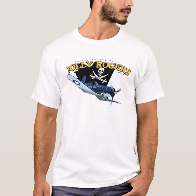 Corsair f4U Jolly Rogers Tee Shirt (Framsida)
