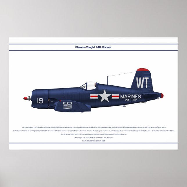 Corsair USA VMF-232 Poster (Framsidan)