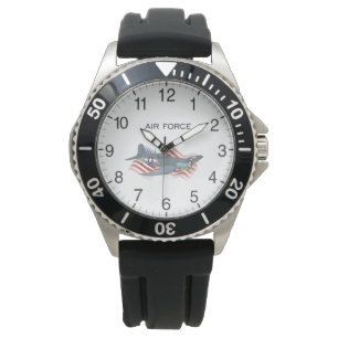 Corsair WWII-flygplan med US Flagga Armbandsur