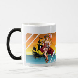 Corsaire ou pirate féminin. magisk mugg
