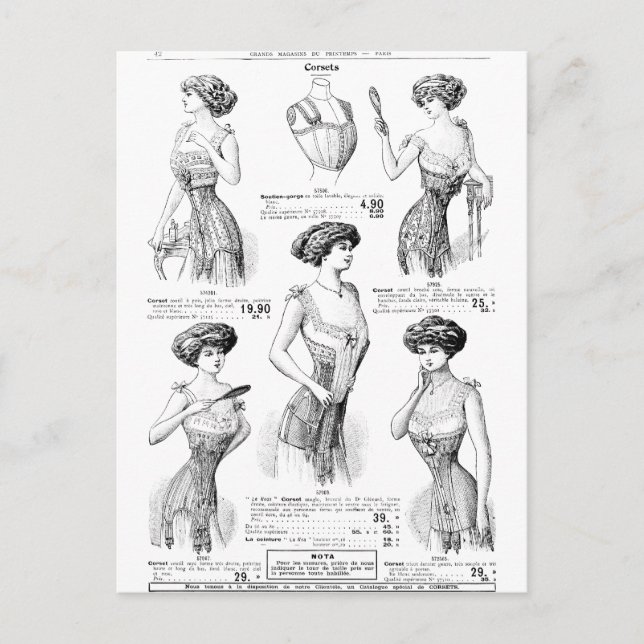 Corset Ad Paris Winter 1909-1910 Vykort (Framsida)