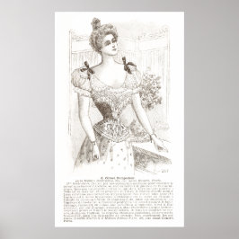 Corset Pompadour Vintage Fransk Lingerie Poster