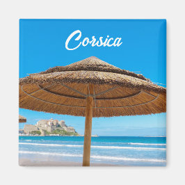 Corsica Calvi Citadel och Beach Souvenir Magnet