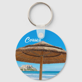 Corsica Calvi Citadel och Beach Souvenir Nyckelring