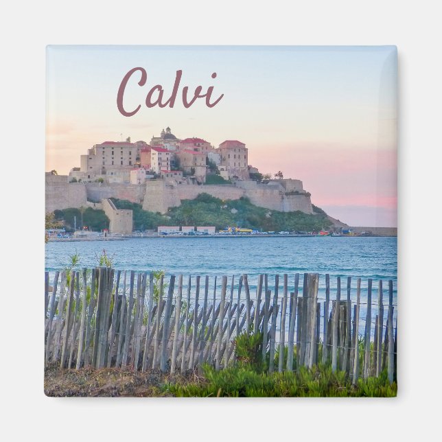 Corsica Calvi Sunset Souvenir Magnet (Framsidan)