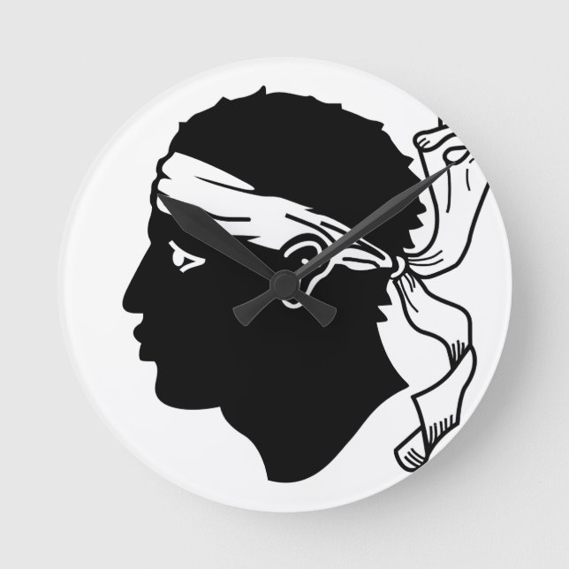 Corsica flagga rund klocka (Framsida)