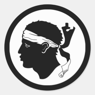 Corsica flagga Sticker Runt Klistermärke