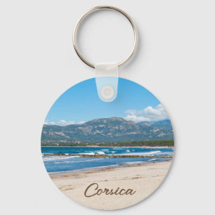 Corsica Frankrike Beach och Mountains Photo Souven Nyckelring