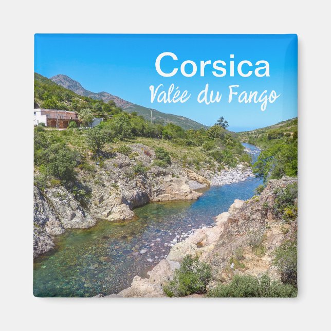 Corsica Frankrike Vallée du Fango Souvenir Magnet (Framsidan)
