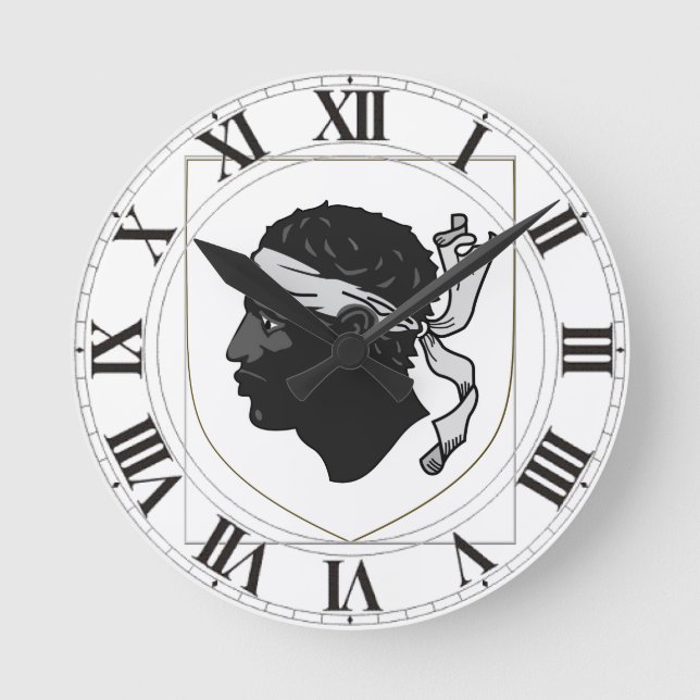 Corsica frankrikevapensköld rund klocka (Framsida)