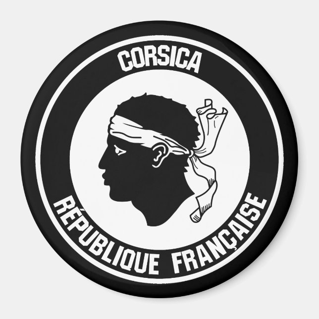 Corsica Round Emblem Magnet (Framsidan)