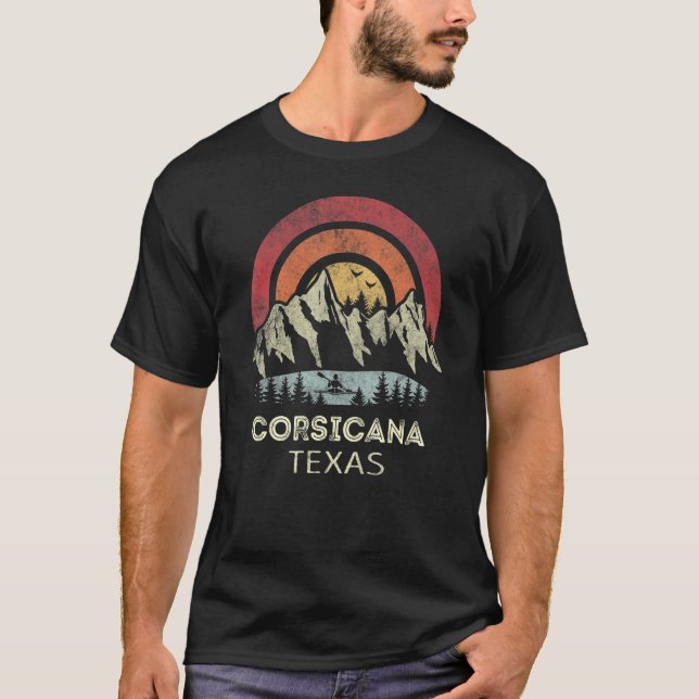 Corsicana Texas Mountain Sunset Sunrise Kayaking T Shirt (Framsida)