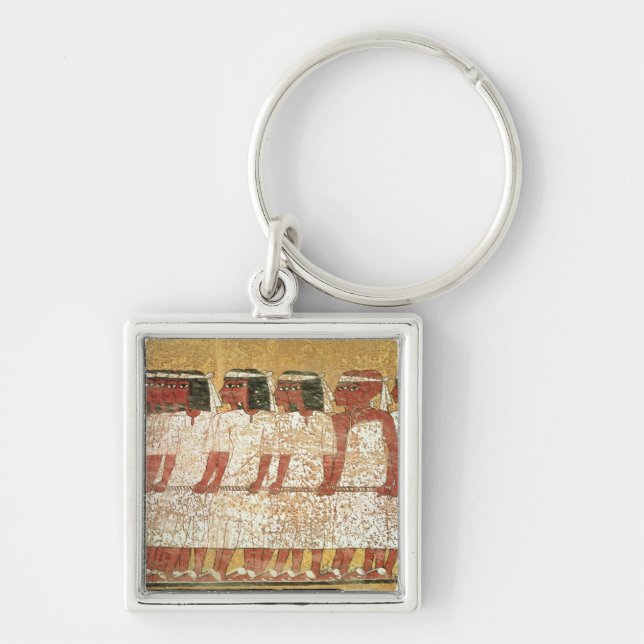 Cortege som drar kung catafalque fyrkantig silverfärgad nyckelring (Framsidan)