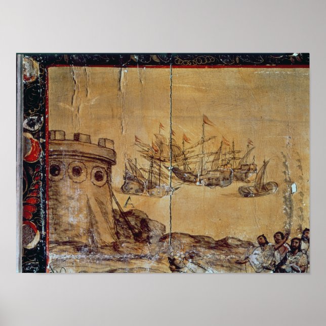 Cortes sails for Mexico, 1518 Poster (Framsidan)
