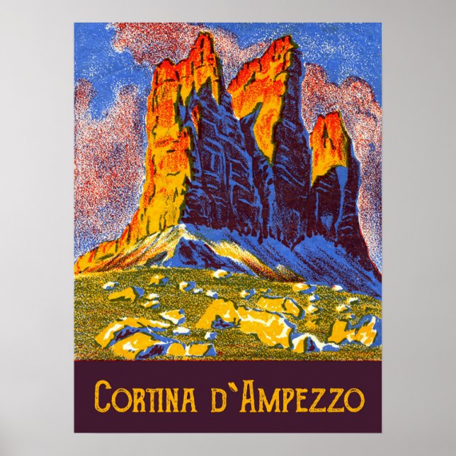 Cortina d'Ampezzo, berg, Italien Poster (Framsidan)