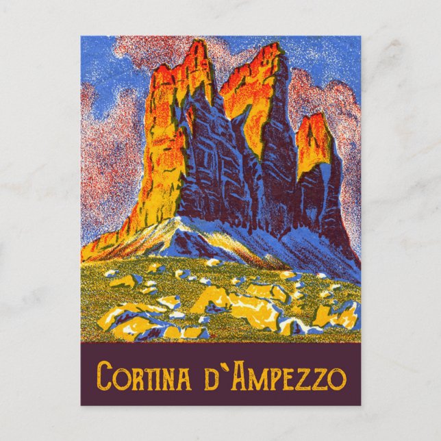 Cortina d'Ampezzo-bergen, Italien Vykort (Framsida)