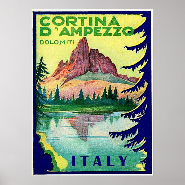 Cortina D'Ampezzo, Dolomiti Alpernor, Italien, vin Poster (Framsidan)