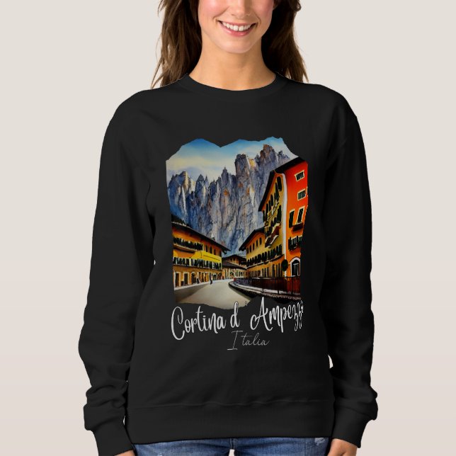 Cortina d'Ampezzo Dolomiti Painting Cortina d'Ampe T Shirt (Framsida)