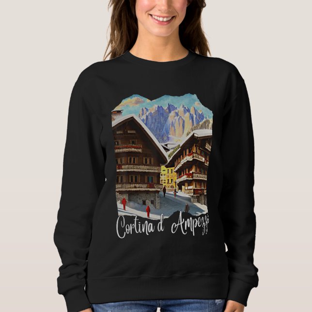 Cortina d'Ampezzo Dolomiti Painting Cortina d'Ampe T Shirt (Framsida)