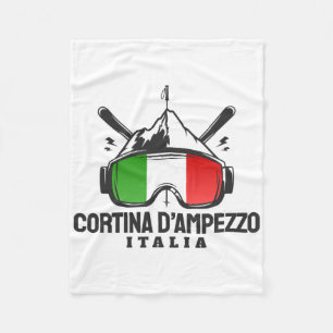 Cortina D'ampezzo Italien Retro Ski Resort Skiing Fleecefilt