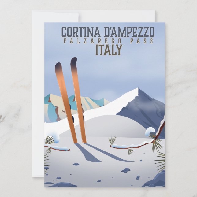 Cortina d'Ampezzo Italien Ski poster Art Print (Framsida)