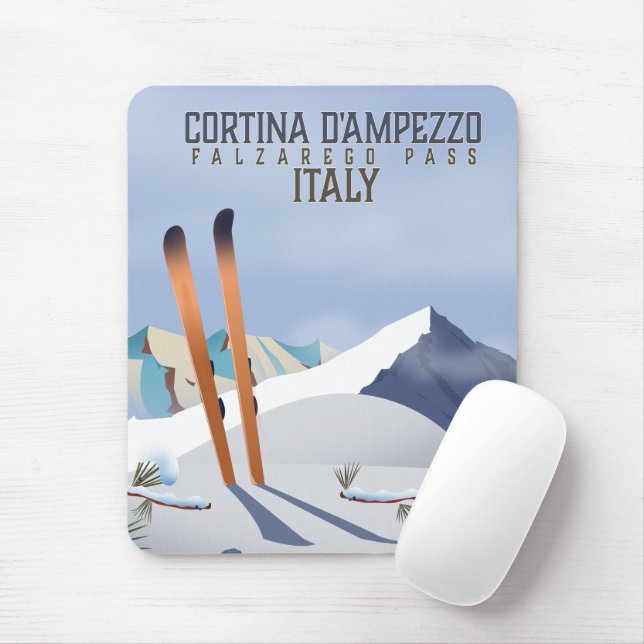 Cortina d'Ampezzo Italien Ski poster Art Print Musmatta (Med mus)