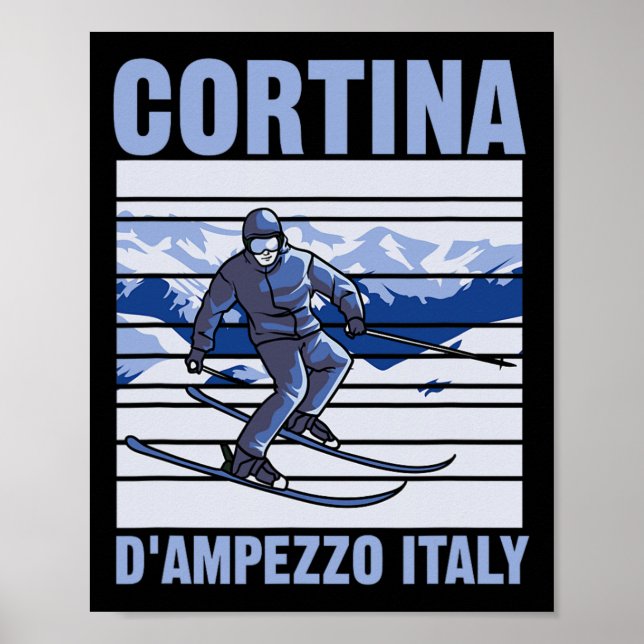 Cortina D'ampezzo Italien Skida  Poster (Framsidan)