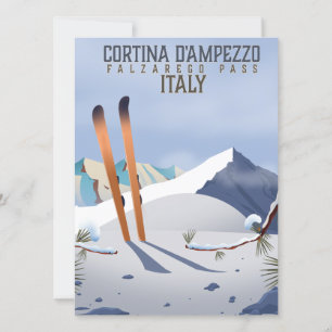 Cortina d'Ampezzo Italien Skidposter Konsttryck