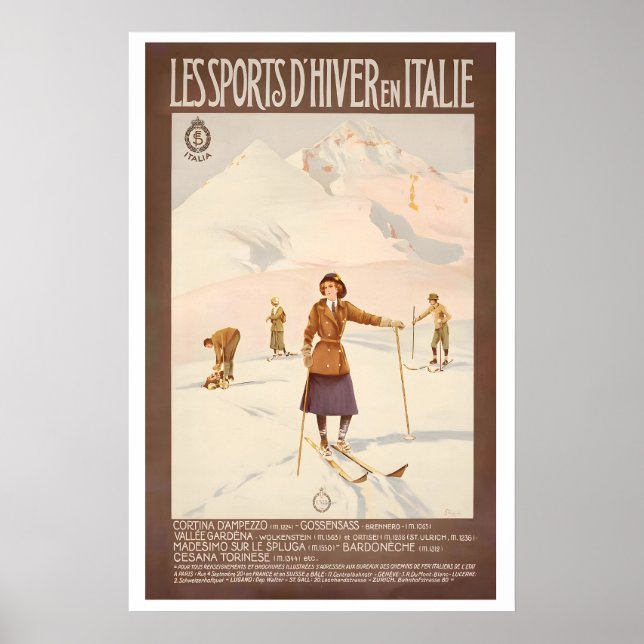 Cortina D'Ampezzo Val Gardena Bardonecchia Poster (Framsidan)