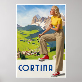 Cortina, Italien reseaffisch Poster