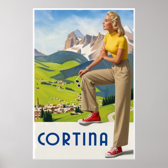 Cortina, Italien reseaffisch Poster (Framsidan)