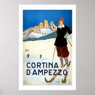 Cortina Italien Vintage resor Poster