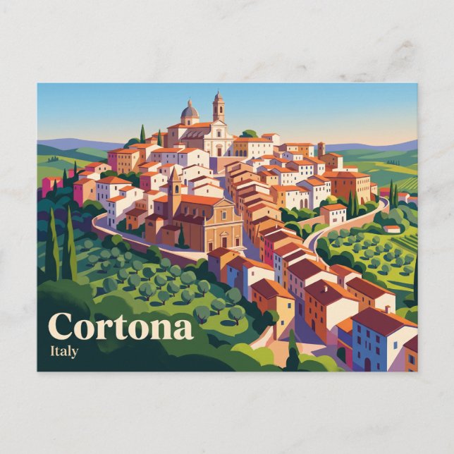 Cortona, Toscana, Italien Vykort (Framsida)