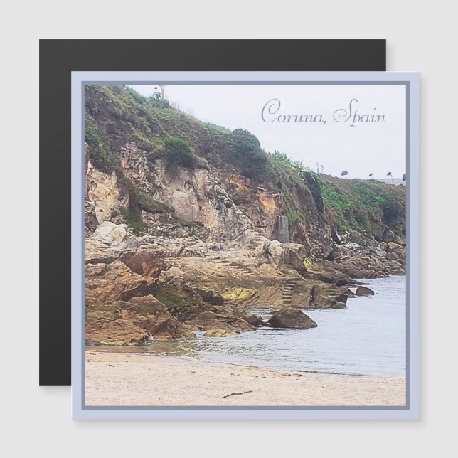 Coruna, Spanien | Magnetkort för Ocean Inlet-inlop (Fram/baksida)