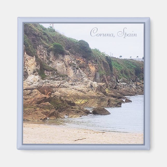 Coruna, Spanien | Sandy Bay Ocean Inlet Magnet (Framsidan)