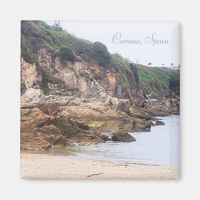 Coruna, Spanien | Sandy Bay Ocean Inlet Magnet (Framsidan)