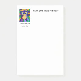 CORUS' MARDI GRAS-CHECKLISTA POST-IT BLOCK