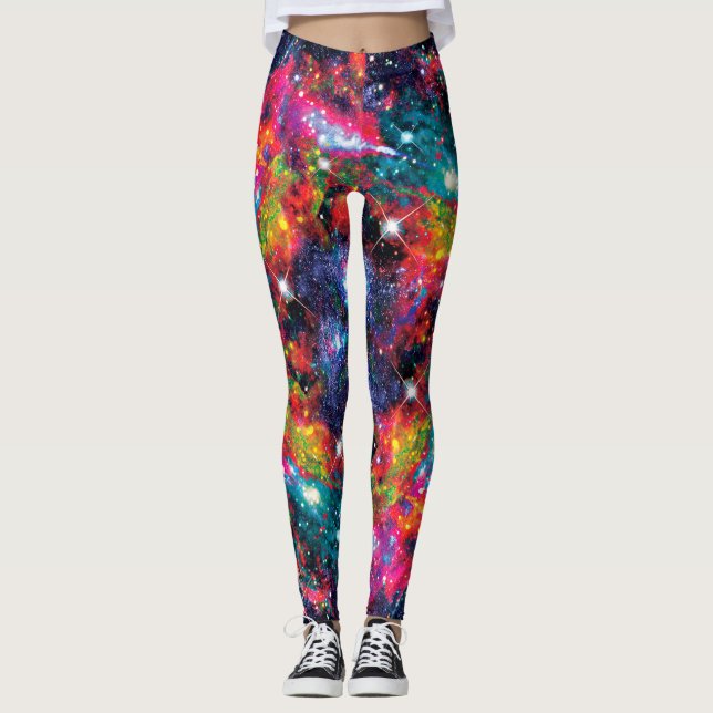 Coruscation Star Fält, över alla trycksaker Leggings (Framsida)