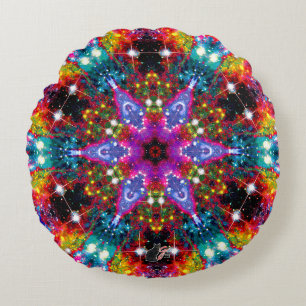 Coruscation Stellar Kaleid Round Pillow Rund Kudde