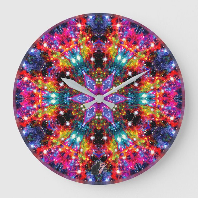 Coruscation Stellar Kaleid Stor Klocka (Framsida)