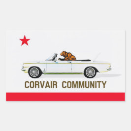 Corvair Community California EM flagga Rektangulärt Klistermärke