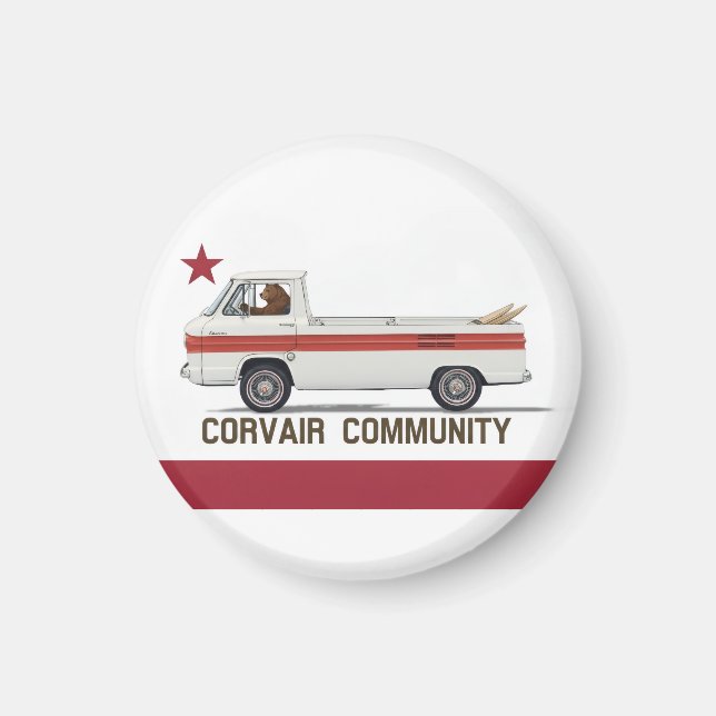 Corvair Community California Rampy Flagga Magnet (Framsidan)