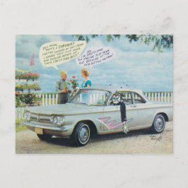 Corvair Tecknad Postcard by Bard Beach Vykort