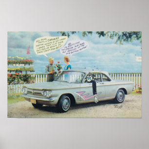 Corvair Tecknad Poster av Bard Beach