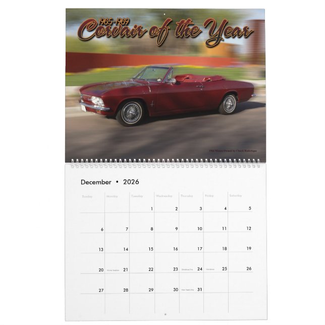 CorvairForum Corvair kalender 2019 (Dec 2026)