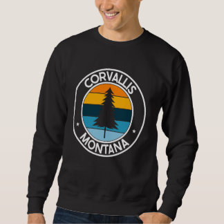 Corvallis Montana MT USA City Pride Retro Sunset Lång Ärmad Tröja