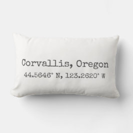 Corvallis, Oregon Coordinates Lumbar Pillow Lumbarkudde